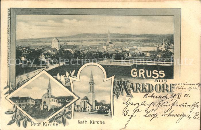 Markdorf Baden Katholische Kirche Protestantische Kirche Bahnpost