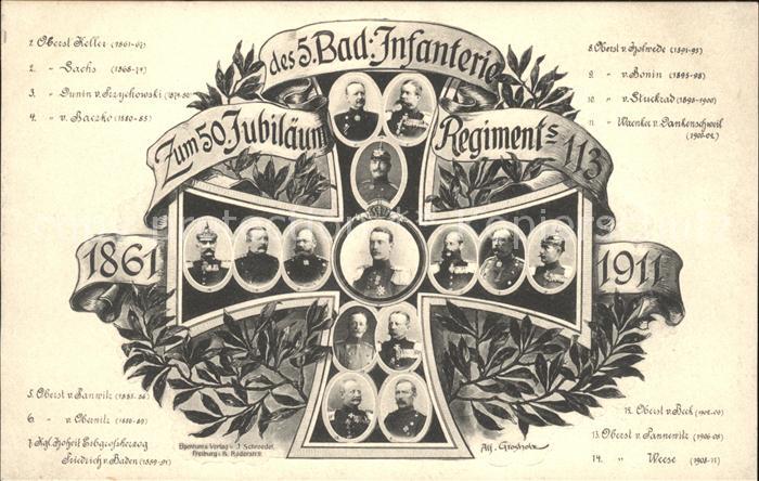 Regimente 50. Jubilaeum 5.Badisches-Infanterie-Regiments-113 Eisernes Kreuz