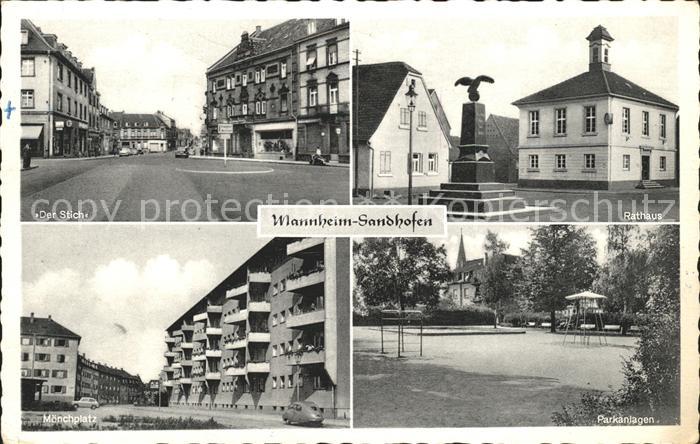 Mannheim Sandhofen Rathaus Moenchplatz Der Stich Parkanlagen