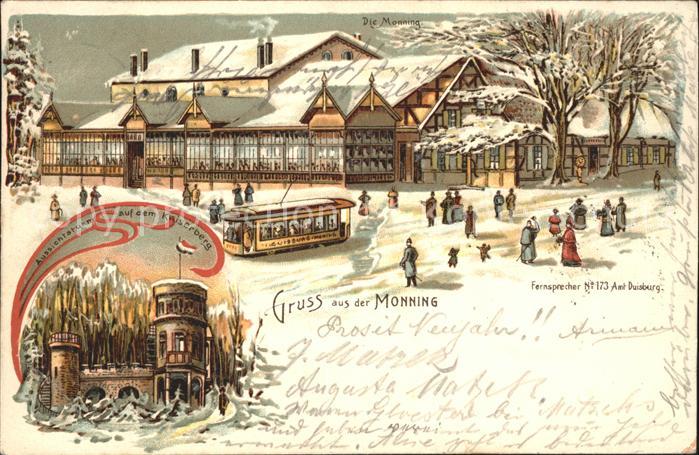 Duisburg Ruhr Monning Aussichtsturm Kaiserberg Litho