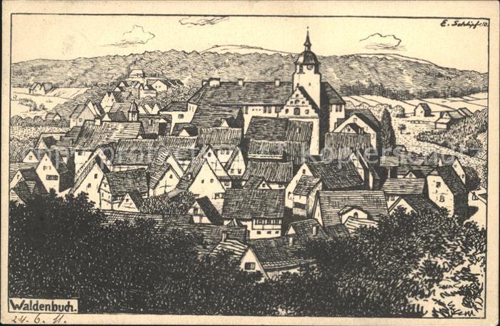 Waldenbuch Kuenstlerkarte E. Schlipf