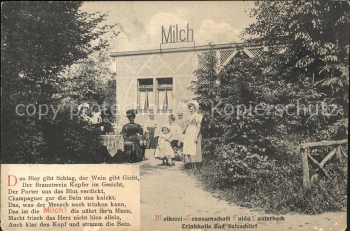 Bad Salzschlirf Trinkhalle Milch Molkerei-Genossenschaft Fulda-Lauterbach Gedich