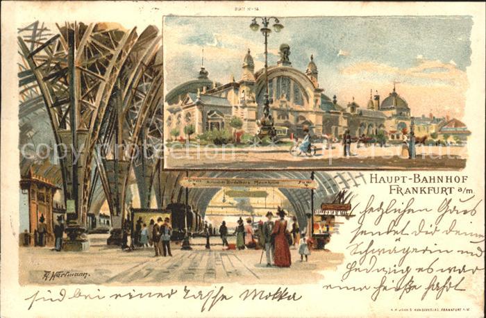 Frankfurt Main Hauptbahnhof Litho