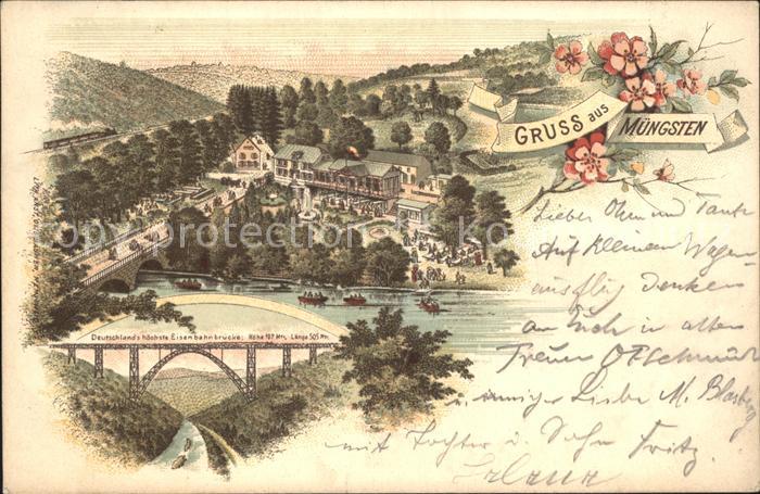 Muengsten Eisenbahnbruecke Litho