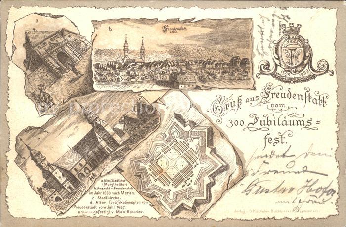 Freudenstadt 300. Jubilaeumsfest Alter Fortifikationsplan Stadttor