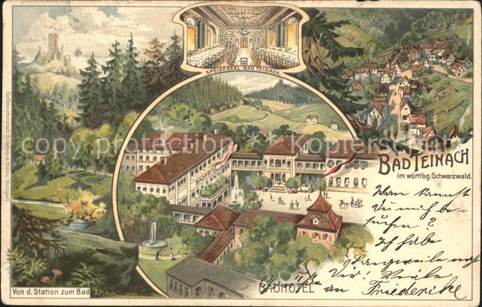 Bad Teinach-Zavelstein Badhotel Speisesaal Litho