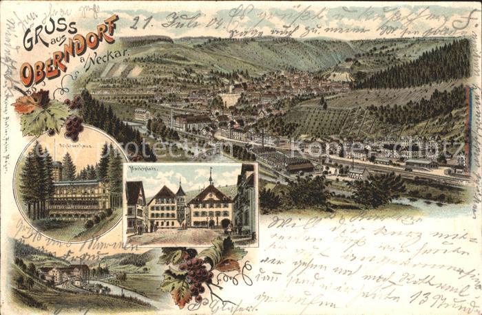 Oberndorf Neckar Marktplatz Schuetzenhaus Litho