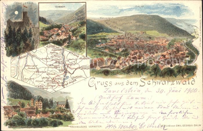 Calw Hirsau Teinach Zavelstein Litho