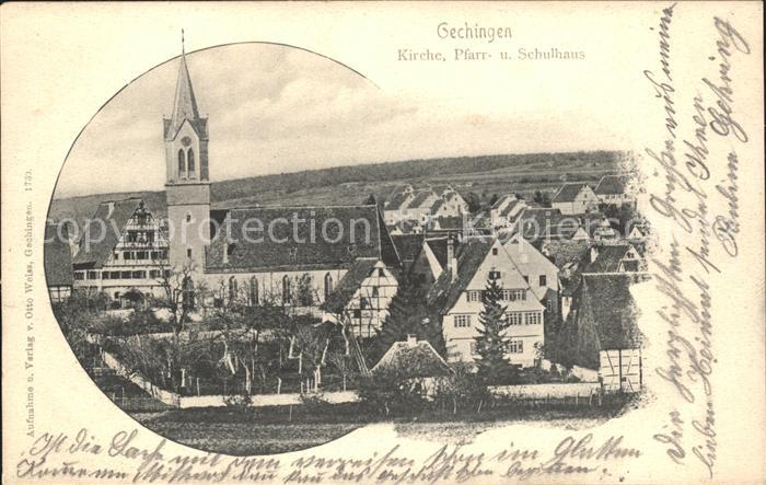 Gechingen Kirche Pfarrhaus Schulhaus