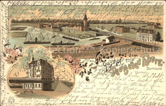 DORTMUND  CITY Gasthof zur Deutschen Flotte Litho
