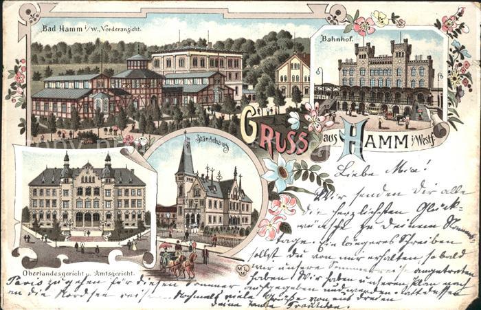 Hamm Westfalen Bahnhof Oberlandesgericht Amtsgericht Staendehaus Litho