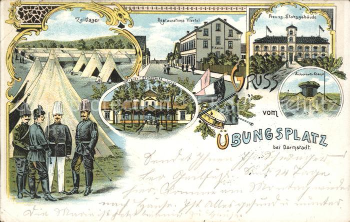 Darmstadt uebungsplatz Zeltlager Restaurations Viertel Preuss-Stabsgebaeude Lith