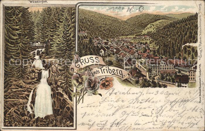 Triberg Schwarzwald Wasserfall Litho