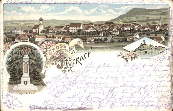 Stockach Baden Kriegerdenkmal Nellenburg Litho Bahnpost