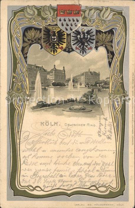 Koeln Rhein Deutscher Ring Litho