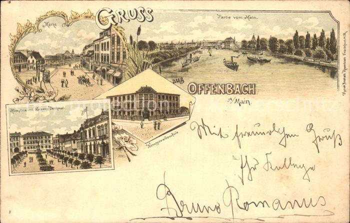 Offenbach Main Markt Aliceplatz Krieger-Denkmal Kunstgewerbeschule