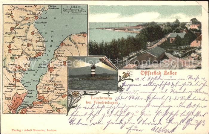 Laboe Leuchtturm Friedrichsort Landkarte