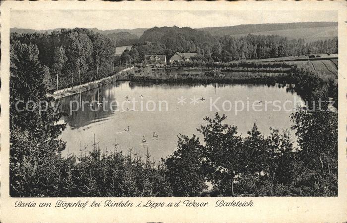 Boegerhof Kuekenbruch Extertal Lippe Badeteich Partie am Boegerhof