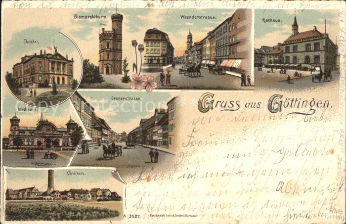 Goettingen Niedersachsen Weenderstrasse Rathaus Gronerstrasse Kliniken Litho
