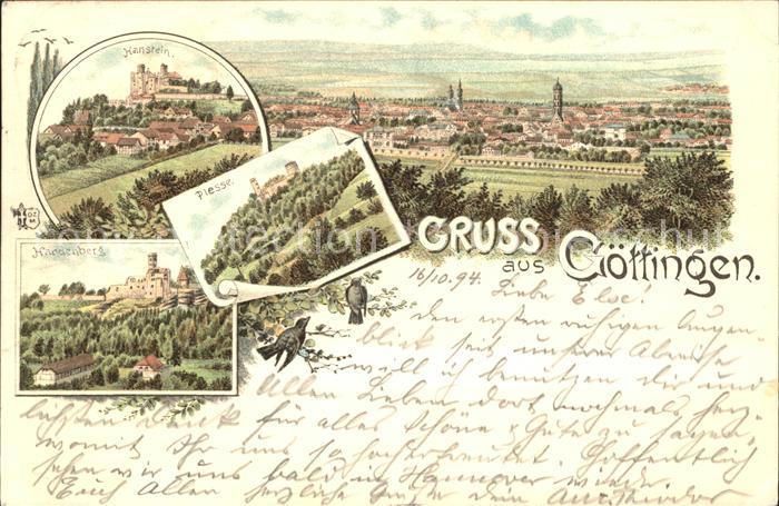 Goettingen Niedersachsen Hanstein Hardenberg Plesse Litho