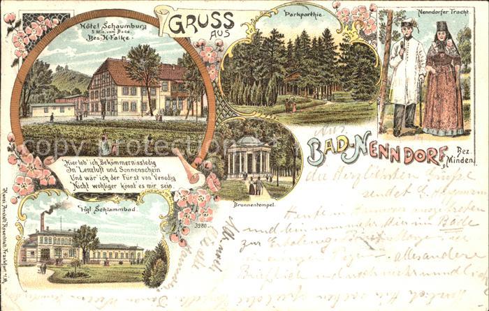 Bad Nenndorf Trachten Hotel Schaumburg Schlammbad Litho