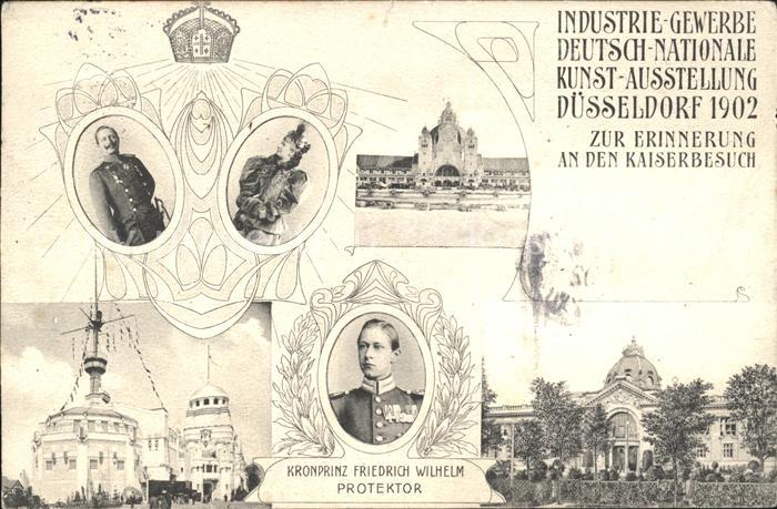 Duesseldorf Industrie-Gewerbe Deutsch-Nationale Kunstausstellung Kaiserpaar Kron