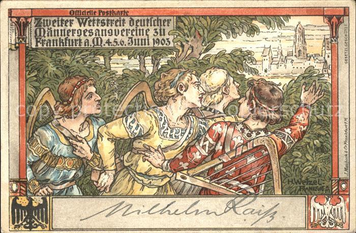 Frankfurt Main Zweiter Wettstreit deutscher Maennergesangvereine Litho