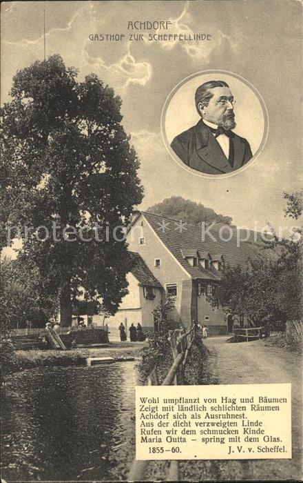 Achdorf Blumberg Gasthof zur Scheffellinde Gedicht Joseph Victor von Scheffel