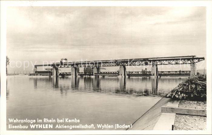 Kembs Elsass Wehranlage Eisenbau Whylen Aktiengesell