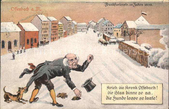 Offenbach Main Krieh die Kraenk Offebach Frankfurterstrasse Jahr 1836