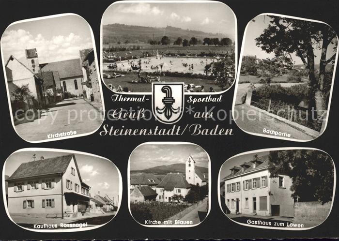 Steinenstadt Kirchstrasse Gasthaus zum Loewen Kaufhaus Rossnagel Schwimmbad