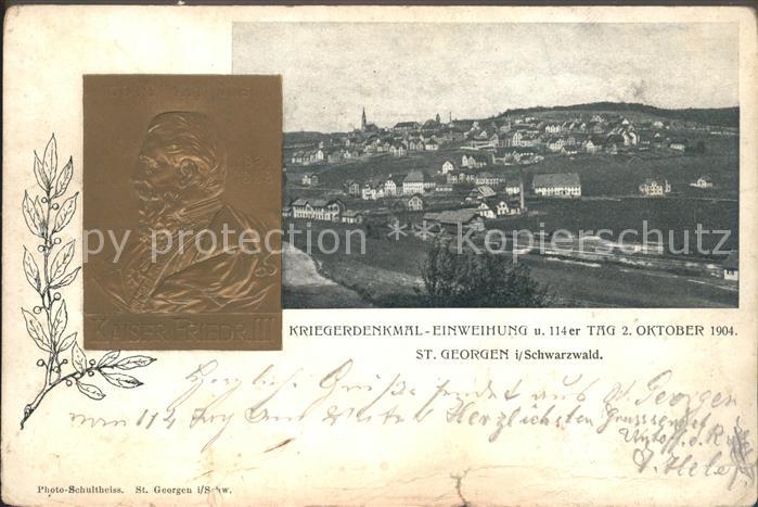 St Georgen Schwarzwald Kaiser Friedrich III Kriegerdenkmal-Einweihung