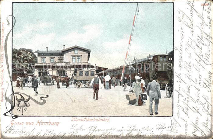 Hamburg Klosterthorbahnhof Pferdekutsche