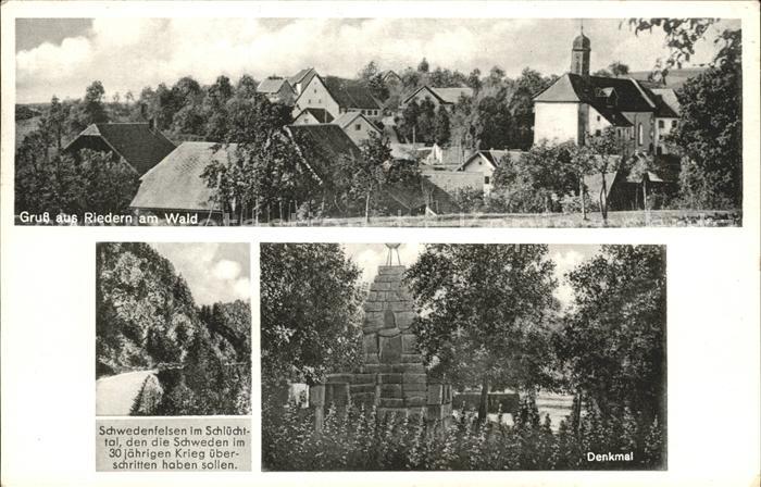 Riedern Wald mit Denkmal Schwedenfelsen