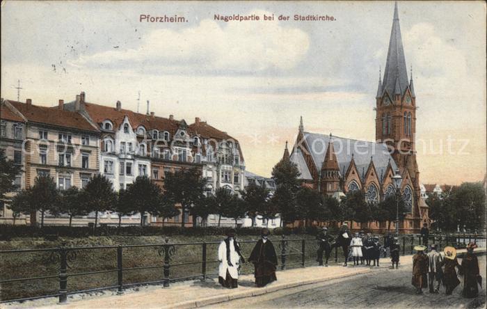 Pforzheim Nagoldpartie bei Stadtkirche