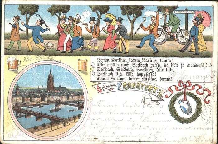 Frankfurt Main Komik Zeichnung Komm Karline komm.
