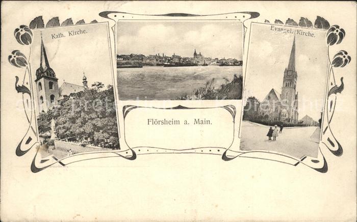 Floersheim Main Mainpartie Kirchen