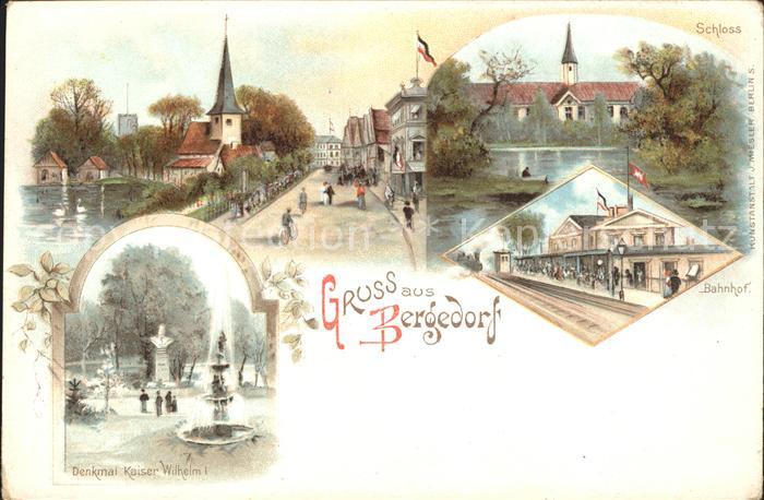 Bergedorf Hamburg Bahnhof Schloss Bruecke Denkmal Kaiser Wilhelm