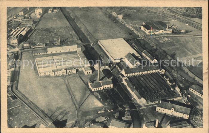 Augsburg Fliegeraufnahme Buntweberei L.A. Riedlinger