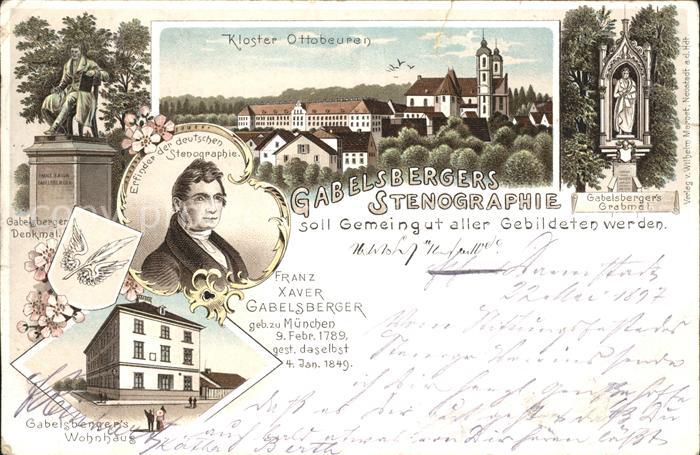 Ottobeuren Kloster Gabelsberger Erfinder der deutschen Stenographie
