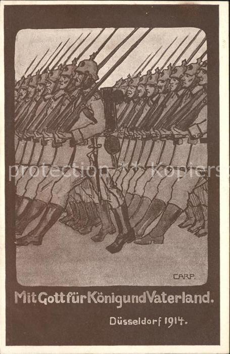 Duesseldorf Soldaten marschieren Grafik  Carp Vaterlaendischer Hilfstag