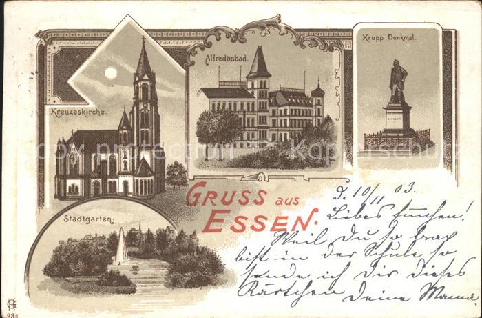 Essen Ruhr Krupp-Denkmal Alfredusbad Kreuzeskirchen Stadtgarten