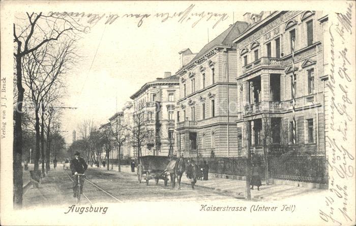 Augsburg Kaiserstrase Pferdewagen