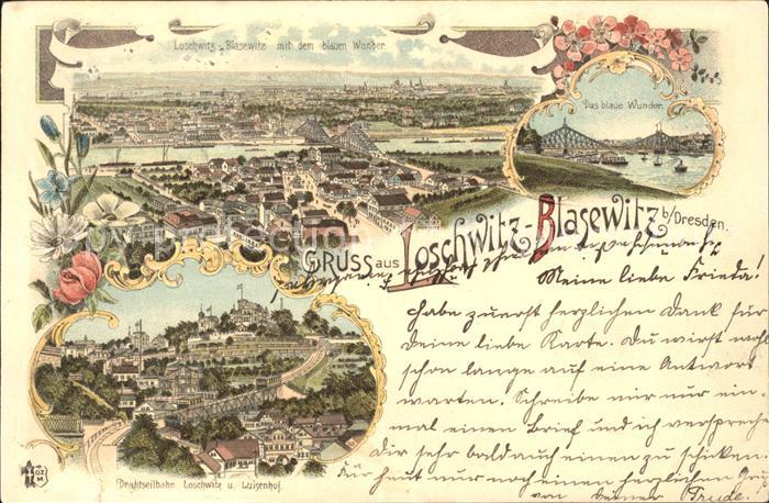 Blasewitz Dresden Loschwitz Drahtseilbahn und das blaue Wunder