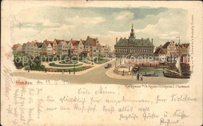 Emden Ostfriesland Rathaus Kaiser Wilhelm Denkmal