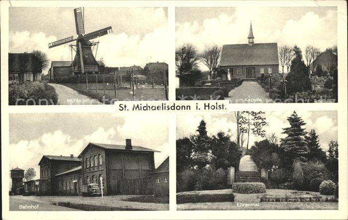 St Michaelisdonn Muehle Kapelle Ehrenmal Bahnhof