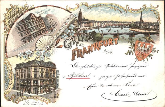 Frankfurt Main Mainbruecke Dom Warenhaus S. Wranker und Co.
