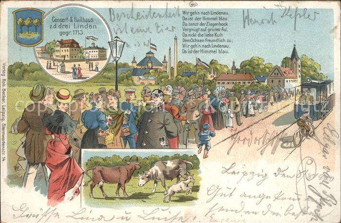 Lindenau Thueringen Konzert- und Ballhaus zu den drei Linden Strassenbahn