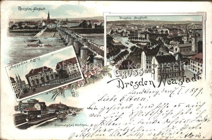 Dresden Italienisches Doerfchen Markt Bruecke Neustadt