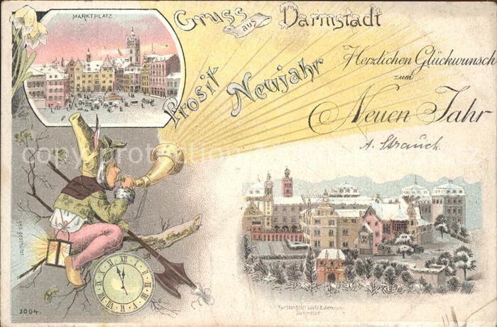 Darmstadt Neujahrskarte Marktplatz